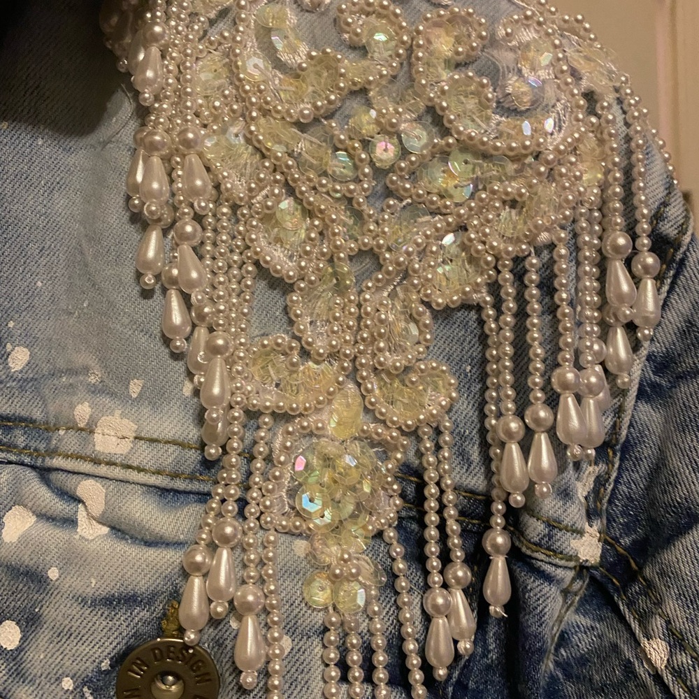 Custom Denim Jacket wedding/bride inspired Absolute amazing piece! - Picture 2 of 5